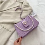 Vintage Beaded Chain Women Underarm Bag Design Ladies Sml Oulder Crossbody Bags Fe Baguette Se Handbags