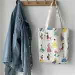 B02230 Cute Cartoon Princess Canvas Bag Tote Handbags Women Ladies Oulder Bag Anime Ca Sol Bags