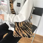 Vintage Pard Prints Women Sml Square Oulder Bag Soft H Ladies Crossbody Bags F Fur Fe Handbags Tote