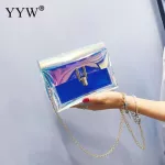 PVC Crossbody Oulder Bag Women Pin Ng Clutch Fe New European and American Style Jelly Bag SG Bags Chain