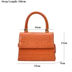 Ladies Mini Crossbody Bag Vintage Fe Crocodile Pattern Clutch Se Hi Quity Leather Sml Square Oulder Bags