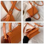 Ladies Mini Crossbody Bag Vintage Fe Crocodile Pattern Clutch Se Hi Quity Leather Sml Square Oulder Bags