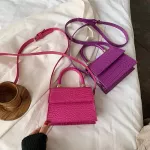 Ladies Mini Crossbody Bag Vintage Fe Crocodile Pattern Clutch Se Hi Quity Leather Sml Square Oulder Bags