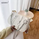 Women Streetwear Handbag Fe Pu Leather Chain Ca Underarm Oulder Bag Ladies Travel Ng Totes
