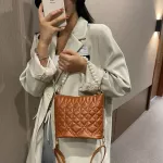 YouTH Ladies Versa Bag Ca Women Handbags LATTICE PATTERN OULDER TOTE PU PEARL MESGER BAGS