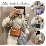 YouTH Ladies Versa Bag Ca Women Handbags LATTICE PATTERN OULDER TOTE PU PEARL MESGER BAGS