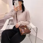 Tor Print Crossbody Oulder Bag Fe Ca Bucet Mesger Handbag For Ng Chains Women's Handbag