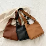 Vintage Solid Cr Lattice Pattern Large Capacity -Handle Handbag Pu Leather Ng Oulder Bags For Women