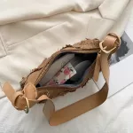 New Designer Women Sml Oulder Bags Solid Cr Canvas Underarm Bags Fe Tassel Bag Bolsa Finina Money Phone Bag