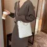 Elnt Lattice Pattern Oulder Mesger Bags For Women Pu Leather Multi Chain Tote Folding Big Capacity Muter Handbag