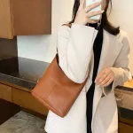 Vintage Solid Cr Lattice Pattern Large Capacity -Handle Handbag Pu Leather Ng Oulder Bags For Women