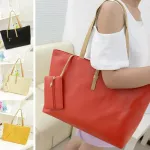 Women Leather Oulder Bag Tote Mesger Ladies Large Solid Cr Se Handbag
