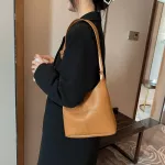 Vintage Solid Cr Lattice Pattern Large Capacity -Handle Handbag Pu Leather Ng Oulder Bags For Women