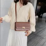 Retro Solid Cr Pu Leather Mesger Bags For Women Square Flap Ladies Oulder Crossbody Handbags