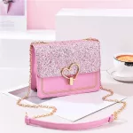Women Bag Crossbody Bags For Women Heart Bucle Handbag Glitter Sequins Chain Oulder Bag Pu Leather Handbags