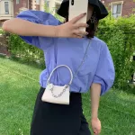 Women Dy Flower Chain Mini Crossbody Handbag Exquisite Ng Bag Stone Pattern Oulder Totes Bag