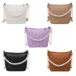 YouTH Ladies Versa Bag Ca Women Handbags LATTICE PATTERN OULDER TOTE PU PEARL MESGER BAGS