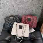 Lattice Pattern Women Oulder Crossbody Bags Ca Pu Leather Chain Solid Cr Underarm Oulder Handbags