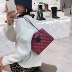 Lattice Pattern Women Oulder Crossbody Bags Ca Pu Leather Chain Solid Cr Underarm Oulder Handbags