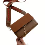 Women's New Texture Oulder Bag CA SML Square Bag Wild Crossbody Mesger Handbags Solid Cr Tote with Wide Strap