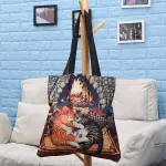 New Women Printed Ng Bag Cartoon Large En Cat L Painting Tote Waterproof Ca Handbag Ng Oulder Bag