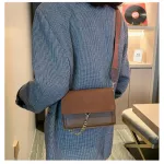 Women's New Texture Oulder Bag Ca Sml Square Bag Wild Crossbody Mesger Handbags Solid Cr Tote With Wide Strap