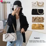 Fe Chain Underarm Clutch Handbag Youth Ladies Versa Bag Pleated Cloud Women Oulder Bag