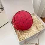 New Women Sml Round Oulder Mesger Bag Trend Rhombus Chain Mobile Phone Bag Lady Famous Designer Handbag