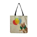 Cartoon Baby Cat And Bloon Women's Bags Cute Reing Open Pocet Oulder Bag L-Match Size Tote Bag