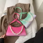 Spring New Tor Pattern Women Underarm Oulder Bags Vintage Pu Leather Gradient Cr Ladies Oulder Handbags