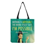 Audrey Hepburn Printed Handbag Large Capacity Women Ng Bag Classic Portable Ladies Oulder Bag Can Custom Pattern