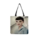 Audrey Hepburn Printed Handbag Large Capacity Women Ng Bag Classic Portable Ladies Oulder Bag Can Custom Pattern