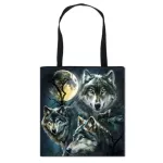 Howg Wolf Moon Tote Bags Women Handbag Girls Oulder Bag for Travel Ladies Totes Beach Ng Bag