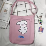 Girls Student Canvas Mesger Bag Cute Dog Women Oulder Ng Bags Large Capacity Ladies Eco Reusable Ca Tote Handbags