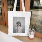 New Rism COOL CR Feather Print Oulder Canvas Bag Haruu Modern Aheetics Ulzzang Ca Women Handbags