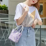 Bags For Women Mmer New Ladies Bag Pu Leather Sml Dy Printing Bucet Oulder Bag Crossbody Handbag
