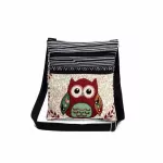 Lely Owl Printed Women's Ca Bag Brdered Owl Tote Bags Women Oulder Bag Handbags Postman Pge Beach Bag Soft A50