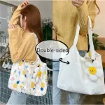 Flower Women Canvas Oulder Bag Student Girls Large Capacity Handbags Ladies Ng Bags Double-Sided Ca Tote