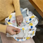 Flower Women Canvas Oulder Bag Student Girls Large Capacity Handbags Ladies Ng Bags Double-Sided Ca Tote