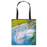 Flng Crane /peacoc/swan/parrot Print Handbag For Travel Girls Handbags Ca Totes Bag Women Storage Ng Bags