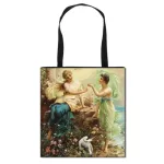 Vintage Fantasy Painting Totes Bag Women Handbag Ladies Canvas Oulder Bag for Travel Large Capacity NGS