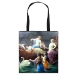Vintage Fantasy Painting Totes Bag Women Handbag Ladies Canvas Oulder Bag For Travel Large Capacity Ng Bags