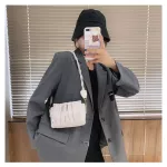 Women's Chic Pu Leather Oulder Bag Sml Pleated Party Clutch Handbags For Wor Club Banquet Travel