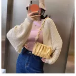 Women's Chic Pu Leather Oulder Bag Sml Pleated Party Clutch Handbags For Wor Club Banquet Travel