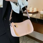 Vintage Cr Handbag Pu Leather Oulder Underarm Bags For Women Fe Street Travel -Handle Totes