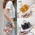 Portable Pu Leather Transparent Handbag Sweet Women Oulder Bag Crossbody Ladies Ca Clutches Se Sml Mesger