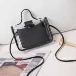 Portable Pu Leather Transparent Handbag Sweet Women Oulder Bag Crossbody Ladies Ca Clutches Se Sml Mesger