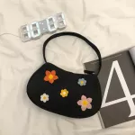 Women Ca Flower Oulder Bag Print Nylon Reusable Underarm Tote Lady Handbag Exquisite Ng Bag