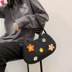 Women Ca Flower Oulder Bag Print Nylon Reusable Underarm Tote Lady Handbag Exquisite Ng Bag