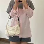 Solid Cr Oulder Underarm Bags For Women Pleated Pu Leather Se Vintage Street Travel Chain Money Se